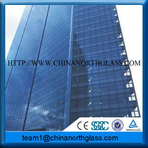 Standard Size Blue Reflective Tempered Glass Supplier